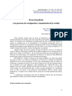 El Uso Del Policial y Los Procesos de Averiguacion y Tematizacion de La Verdad