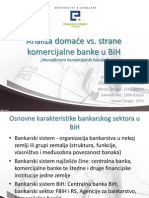 Analiza Domaće vs. Strane Komercijalne Banke U BiH