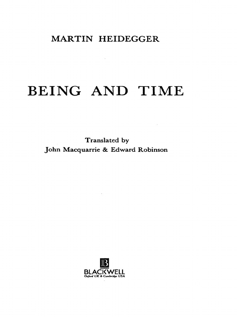 Heidegger Being And Time Pdf Being And Time Grammar