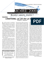 Bonne Année 2006 !: L'Histoire, La Loi Ou La Memoire