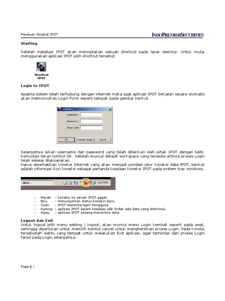 Panduan Singkat IPOT | PDF
