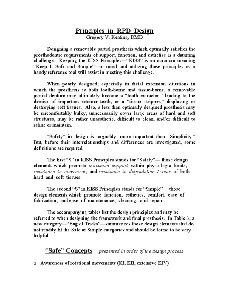 Principles In Rpd Design Dentistry Branches Dentistry