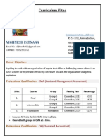 Curriculum Vitae: Vighnesh Patnana