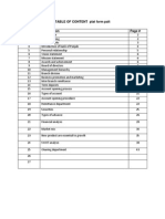TABLE OF CONTENT Plat Form Palt SR.# Description Page #
