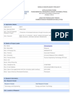 Single Disciplinary Project Application Form Fundamental Research Grant Scheme (FRGS)