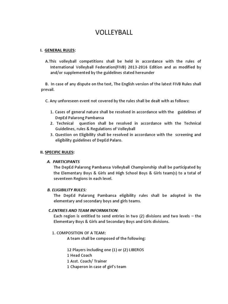 Volleyball 2014 Rules Volleyball Referee