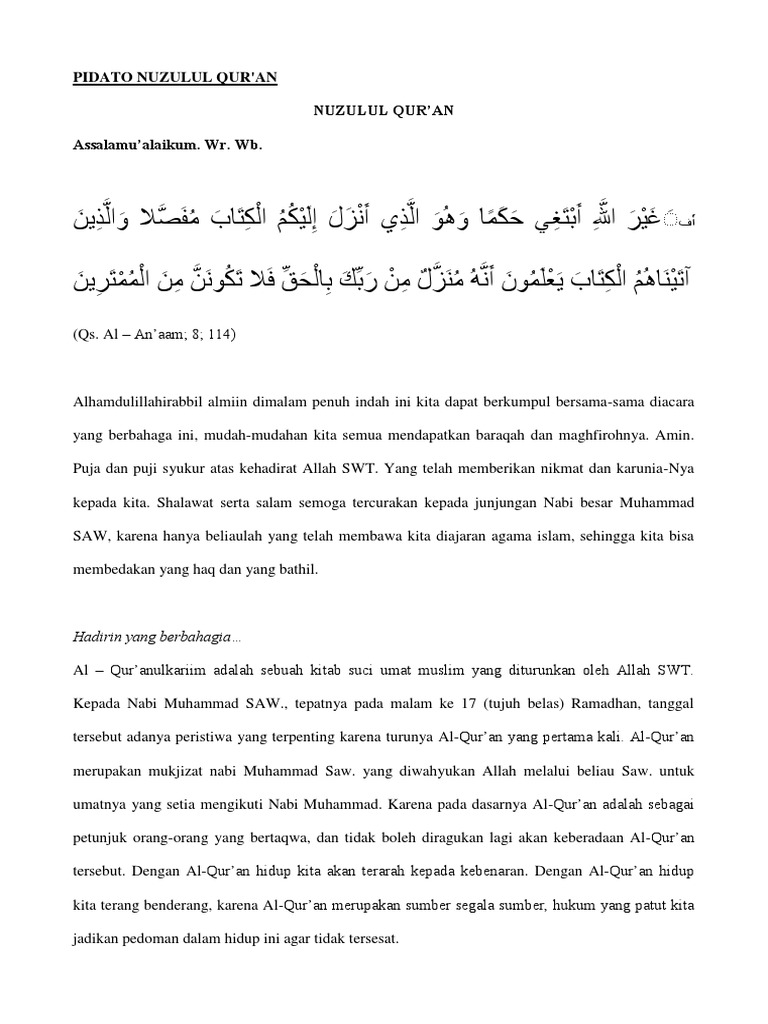 Contoh Teks Pidato Bahasa Jawa Tentang Nuzulul Quran Terbaru Kumpulan Referensi Teks Pidato