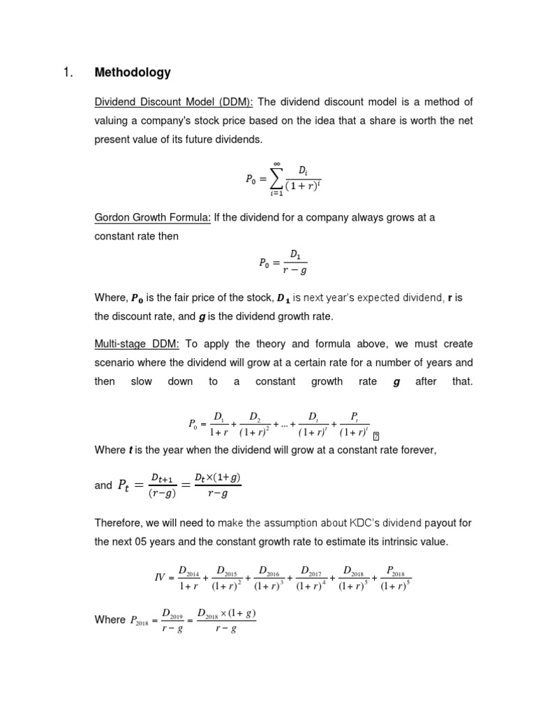 DDM Model Revised Dividend Stocks DDM Model Revised Dividend Stocks