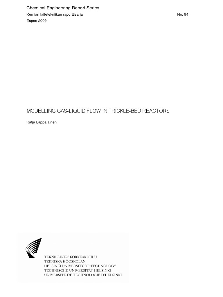 Trickle Bed Reactor | PDF | Fluid Dynamics | Porosity
