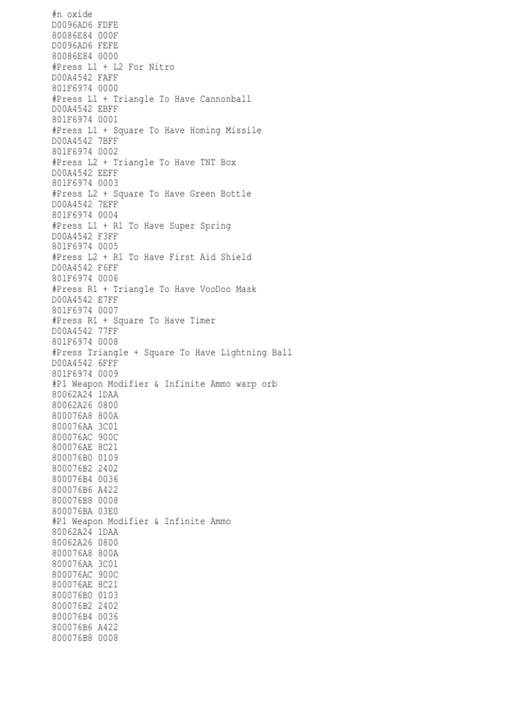 Game Cheats and Codes Guide | PDF
