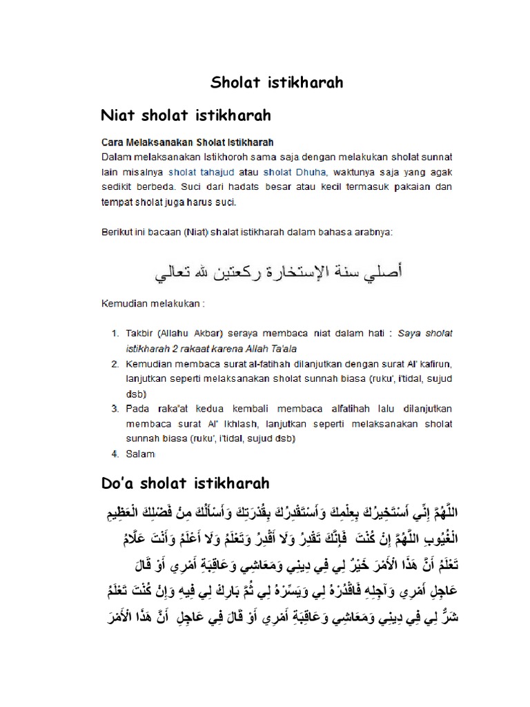 Sholat Istikharah