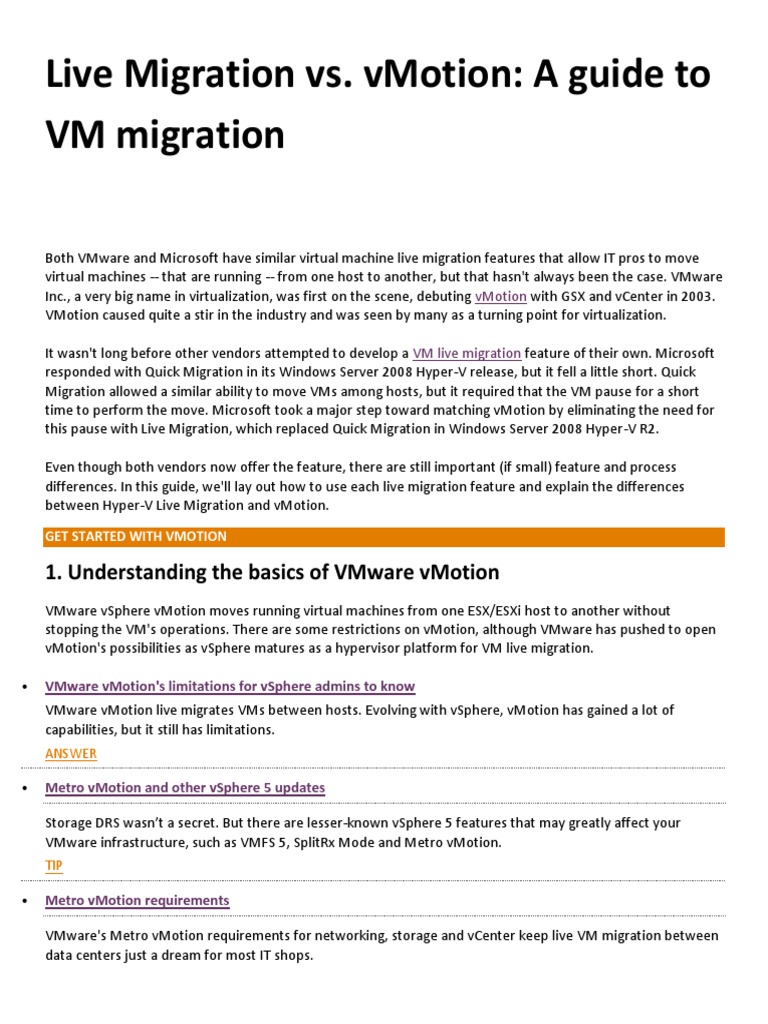 Live Migration Vs Vmotion A Guide To Vm Migration 1 Understanding
