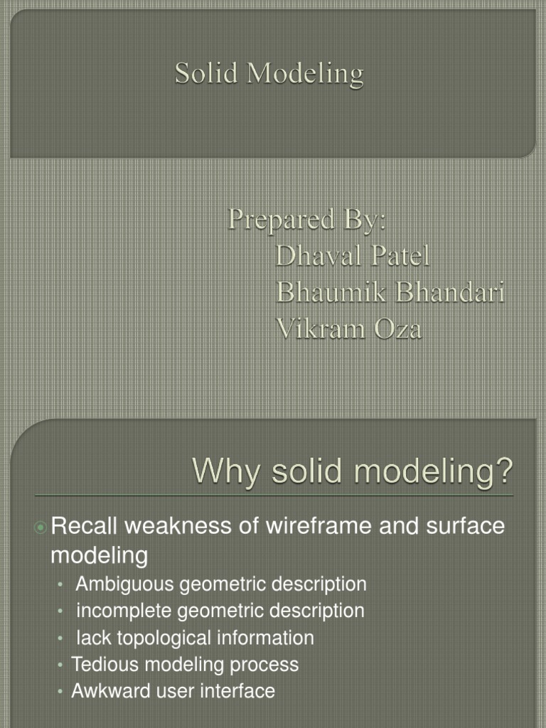 Solid Modeling Techniques in CAD | PDF | 3 D Modeling | Computer Aided ...