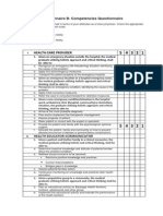 Questionnaire B-Competencies Questionnaire: Health Care Provider