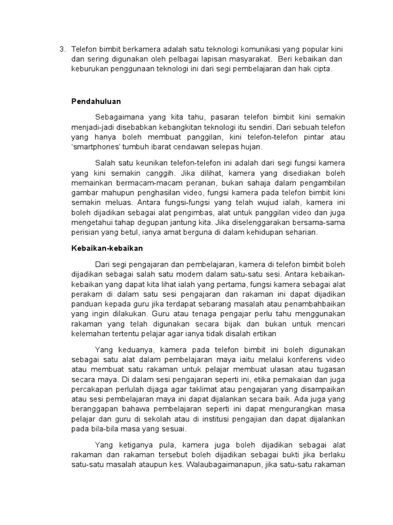 Kebaikan Keburukan Telefon Bimbit Pdf