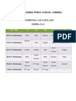 G.D.Goenka Public School, Dwarka: Date Sheet Term - I FA - 2 (2014 - 2015) Classes - Vi - X