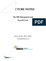 Lecture Notes: The HR Management and Payroll Cycle