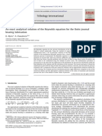 An Exact Analytical Solution of The Reynolds Equation For The Finite Journal