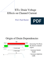 MOSFETs: Drain Voltage Effects On Channel Current