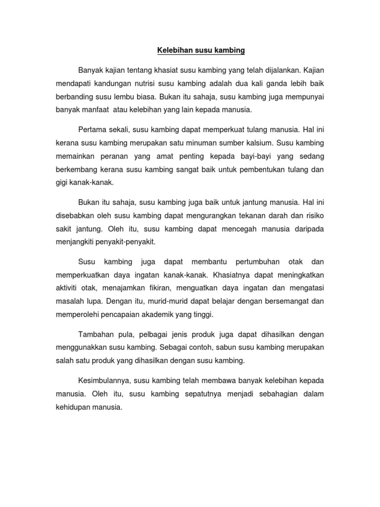 Kelebihan Susu Kambing Pdf