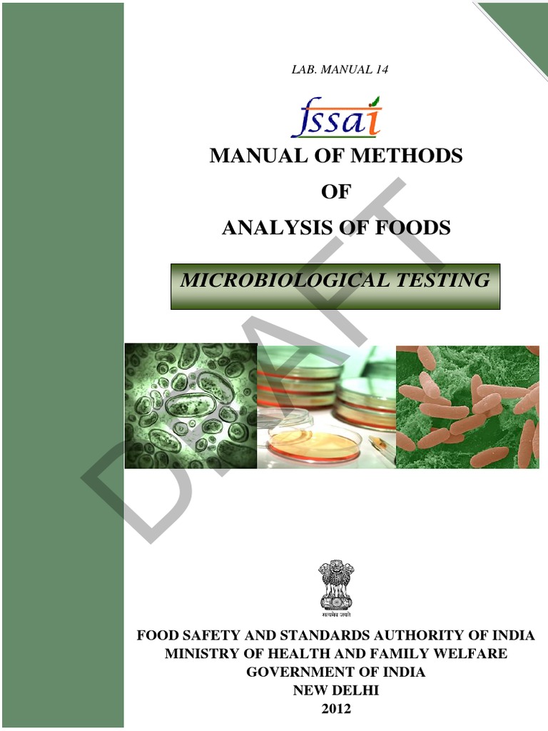 Draft Manual of Methods OF Analysis of Foods PDF Colony Forming