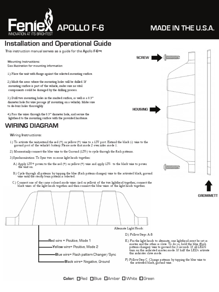 Apollo F6 Installation & Operating Guide | PDF | Manufactured Goods