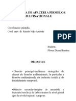 Strategia de Afaceri a Firmelor Multinaționale -Florea