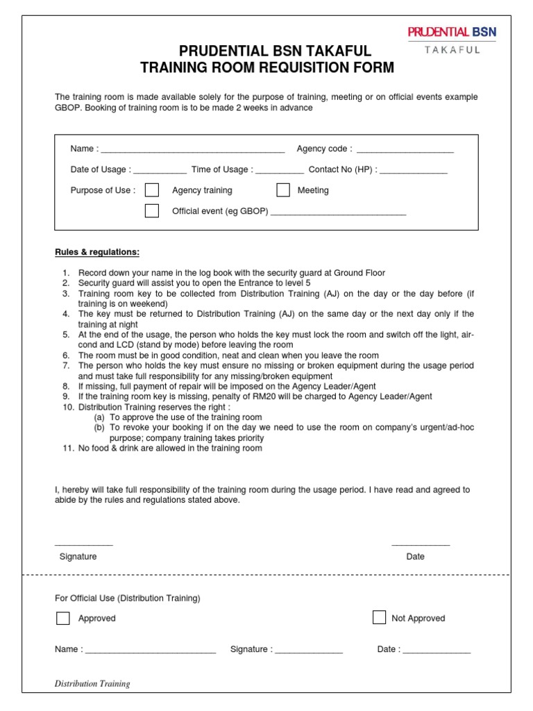 Training Room Form v0.5 | PDF