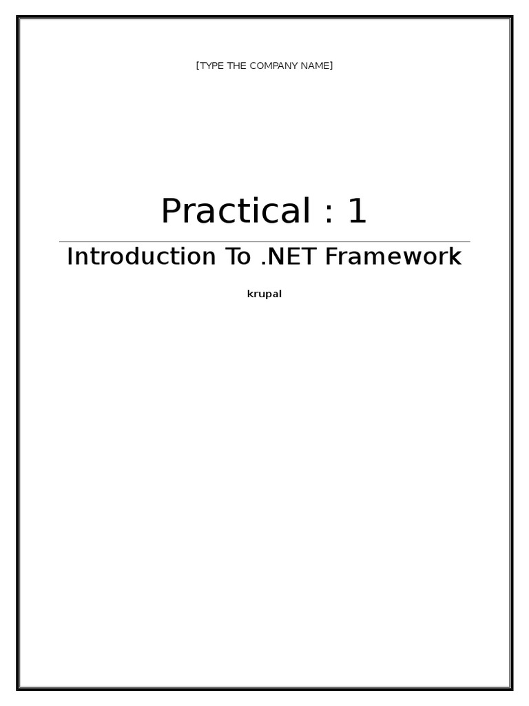 Introduction To .NET Framework | PDF | Widget (Gui) | Runtime System