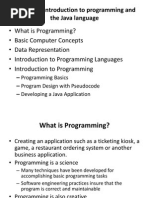 Chapter 1. Introduction To Programming and The Java Language