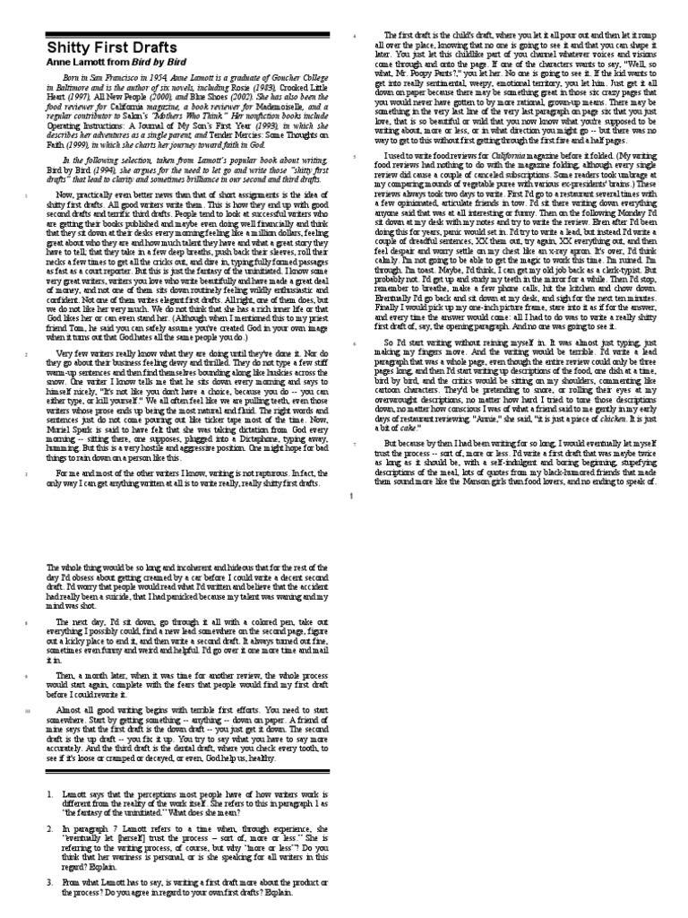 Embracing Shitty First Drafts | PDF