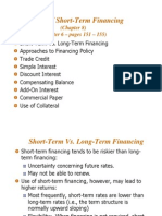 Sources of Short-Term Financing: (Chapter 8) (Chapter 6 - Pages 151 - 155)