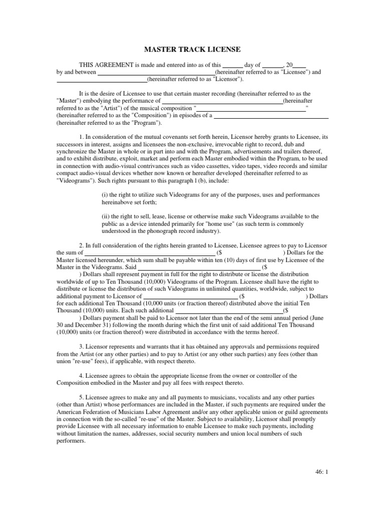 Master Track License | PDF | License | Civil Law (Legal System)
