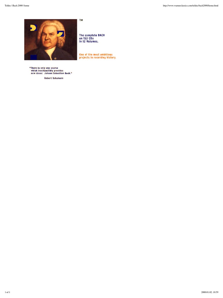 クラシック BACH 2000 CD TELDEC Bach – Bach 2000: The Complete Bach Edition – Box Set