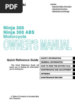 2013 Kawasaki Ninja 300 Owners Manual