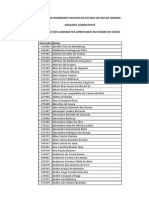 Relação de candidatos aprovados no exame de saúde do Corpo de Bombeiros do RJ