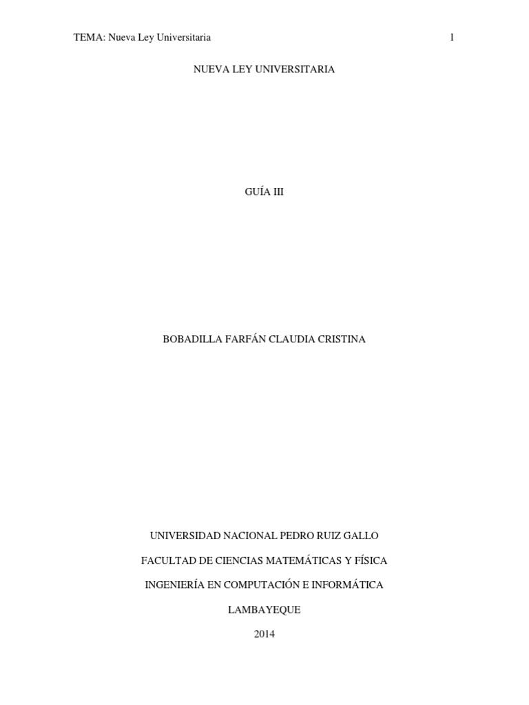 Ley Universitaria Capítulo Vi PDF Universidad Ingeniería