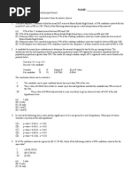 AP STATISTICS Inference Take Home Test