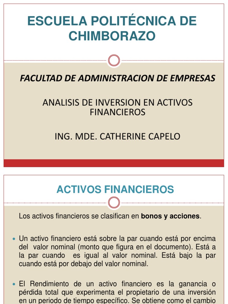 Inversion en Activos Financieros | PDF | Compartir (Finanzas) | Inversiones