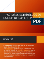 Factores Extrínsecos de La Lisis de Los Eritrocitos