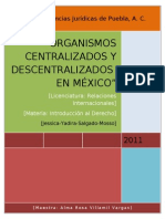 Organismos Centralizados y Descentralizados en Mexico