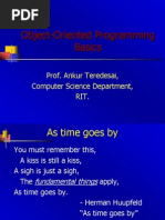 Object-Oriented Programming Basics: Prof. Ankur Teredesai, Computer Science Department, Rit