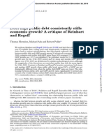 Does High Public Debt Consistently Stifle Economic Growth ?  a Critique of Reinhart and Rogoff