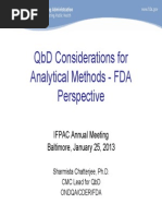 FDA Perspective - QBD Considerations For Analytical Methods