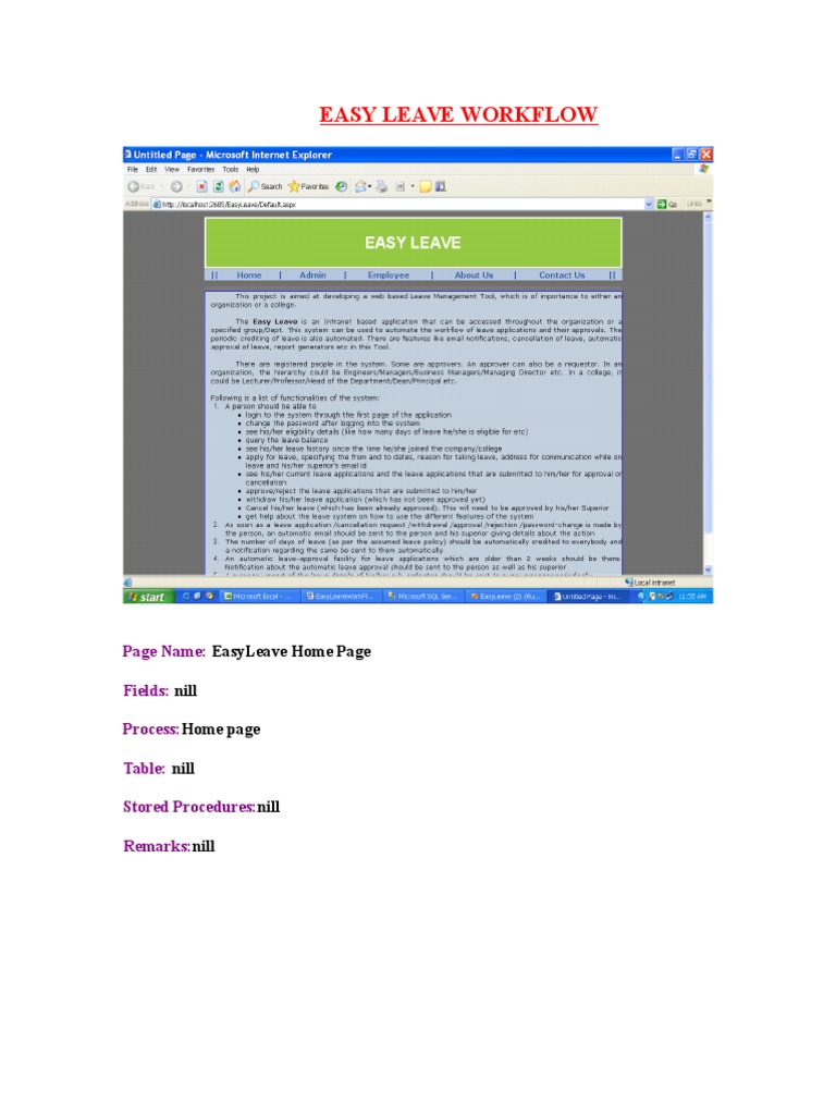 Easy Leave Management System Overview | PDF