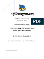 Sijil Penyertaan Tadarus 2014