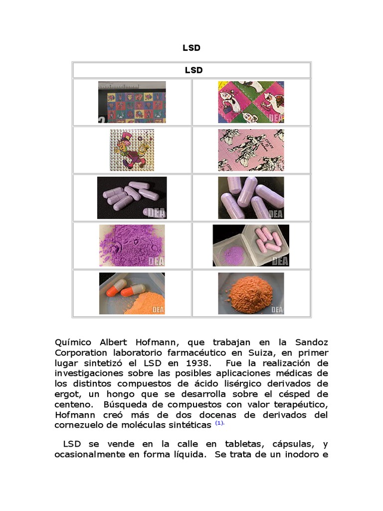 Información sobre el LSD y sus efectos | PDF | Dietilamida del ácido ...