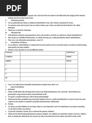 Script for UN Day