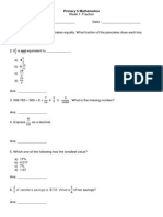 Primary 5 Fraction Worksheet