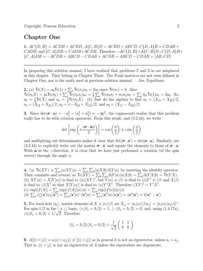 Solution Manual For Modern Quantum Mechanics 2nd Edition by Sakurai
